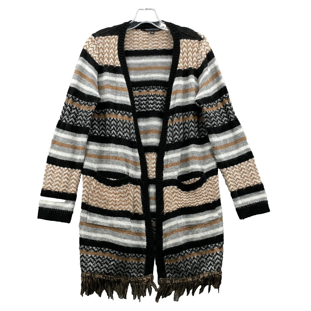 Signature Studio Long Cardigan Womens Small Knit Boho Teacher Outdoor Cabin Cozy